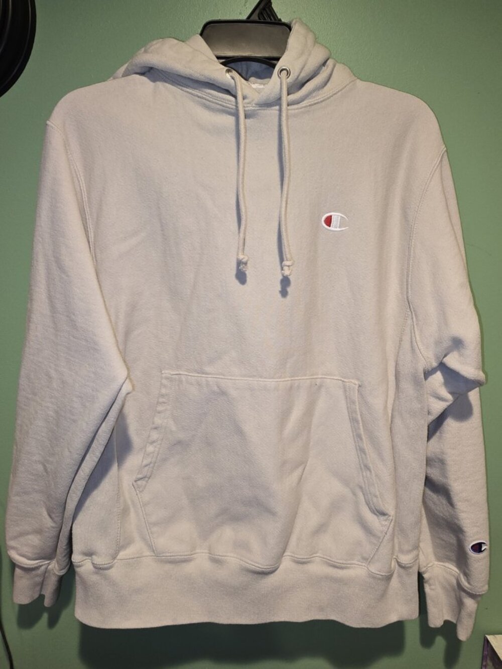 Champion Reverse Weave Hoodie Beige Men's Size Medium